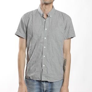 Saturdays New York City Mens Gray Short Sleeve Button Up‎ Shirt Size Medium